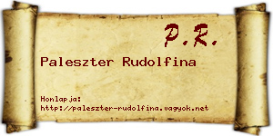 Paleszter Rudolfina névjegykártya